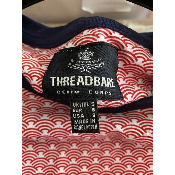 Threadbare Denim Corps Mens Short Sleeve T-Shirt, White Red Rainbows - Picture 5 of 5